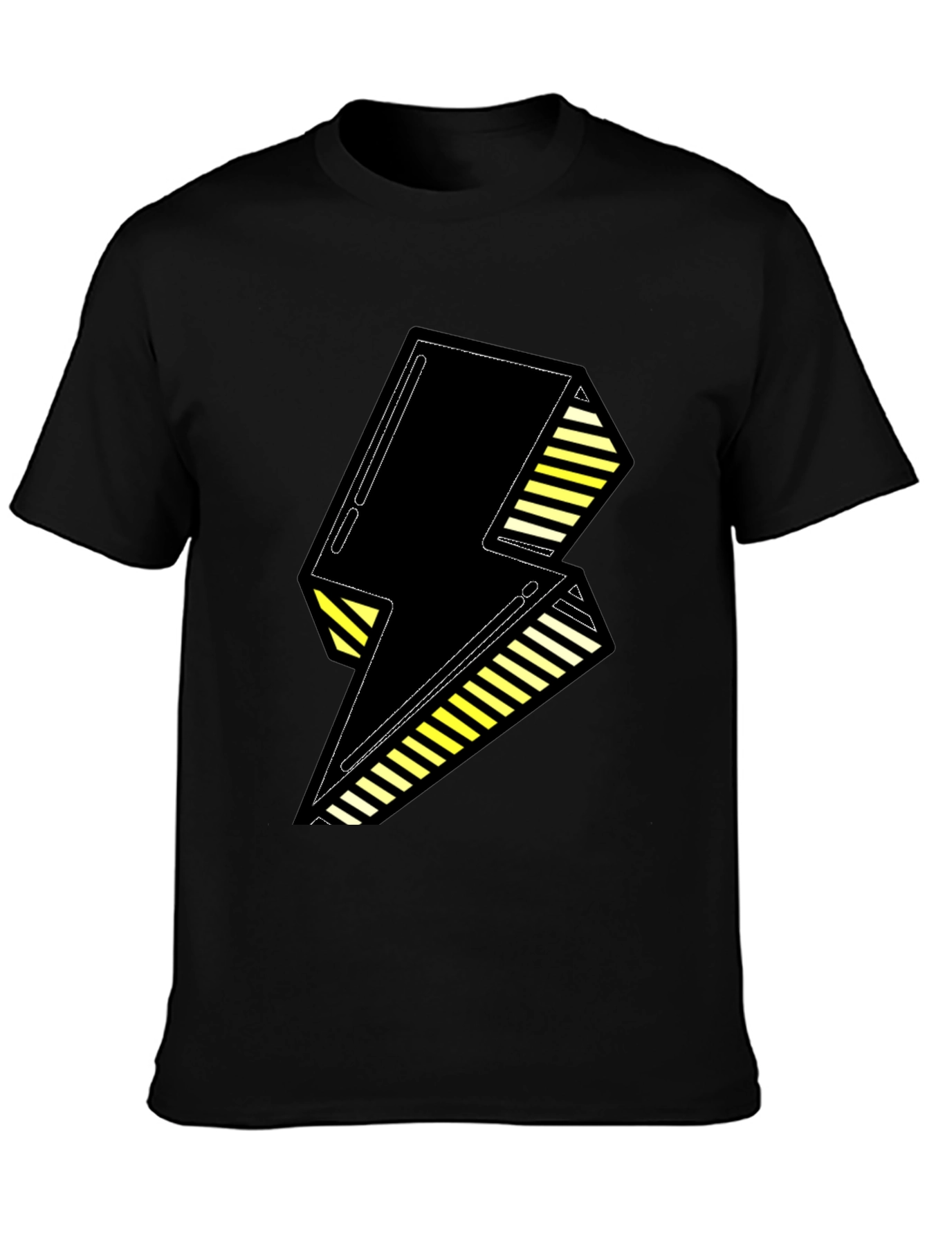 Bold Black Lightning Bolt Graphic Tee