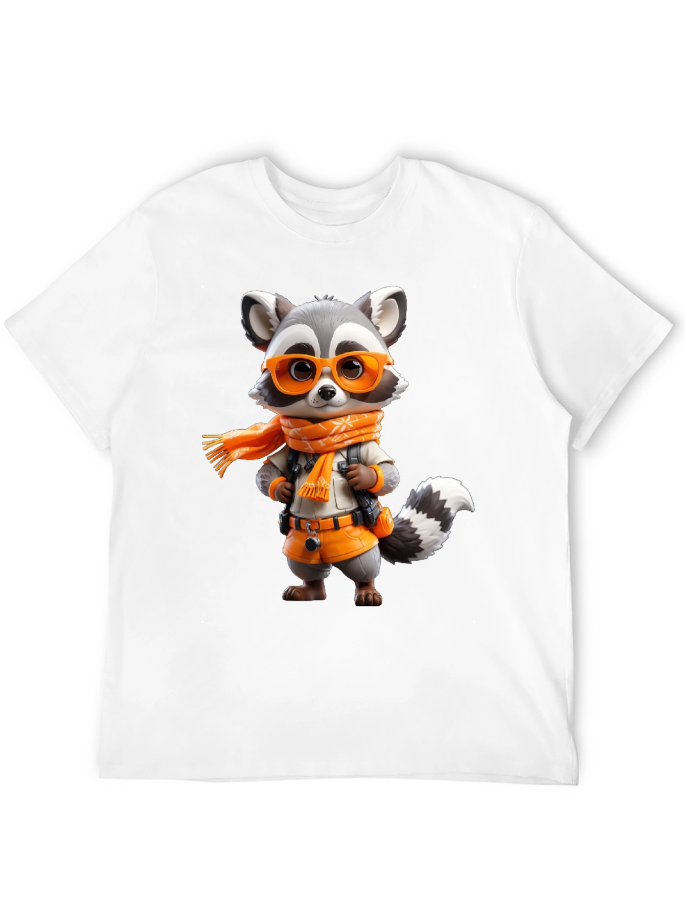 Raccoon Explorer Graphic Tee - Black Casual Shirt