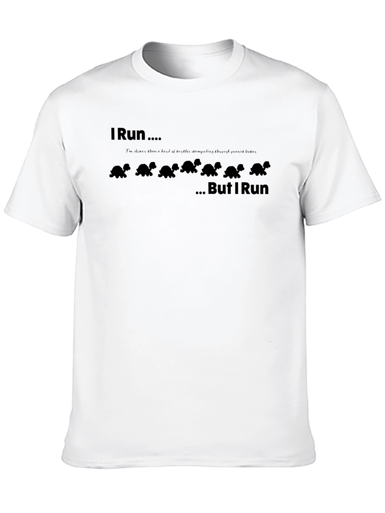 I Run Like Turtles Mens Black T-Shirt