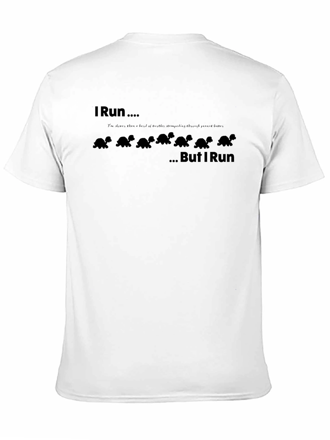 I Run Like Turtles Mens Black T-Shirt