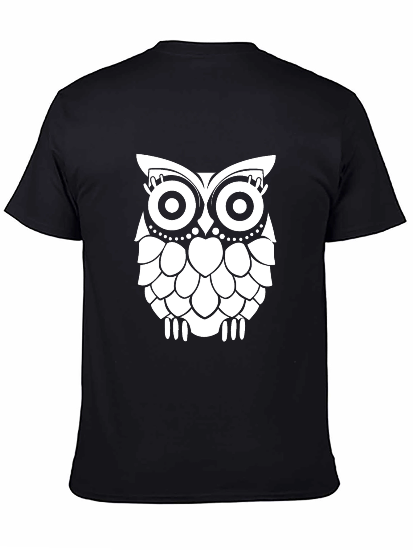 Owl Graphic Print Black T-Shirt for Men