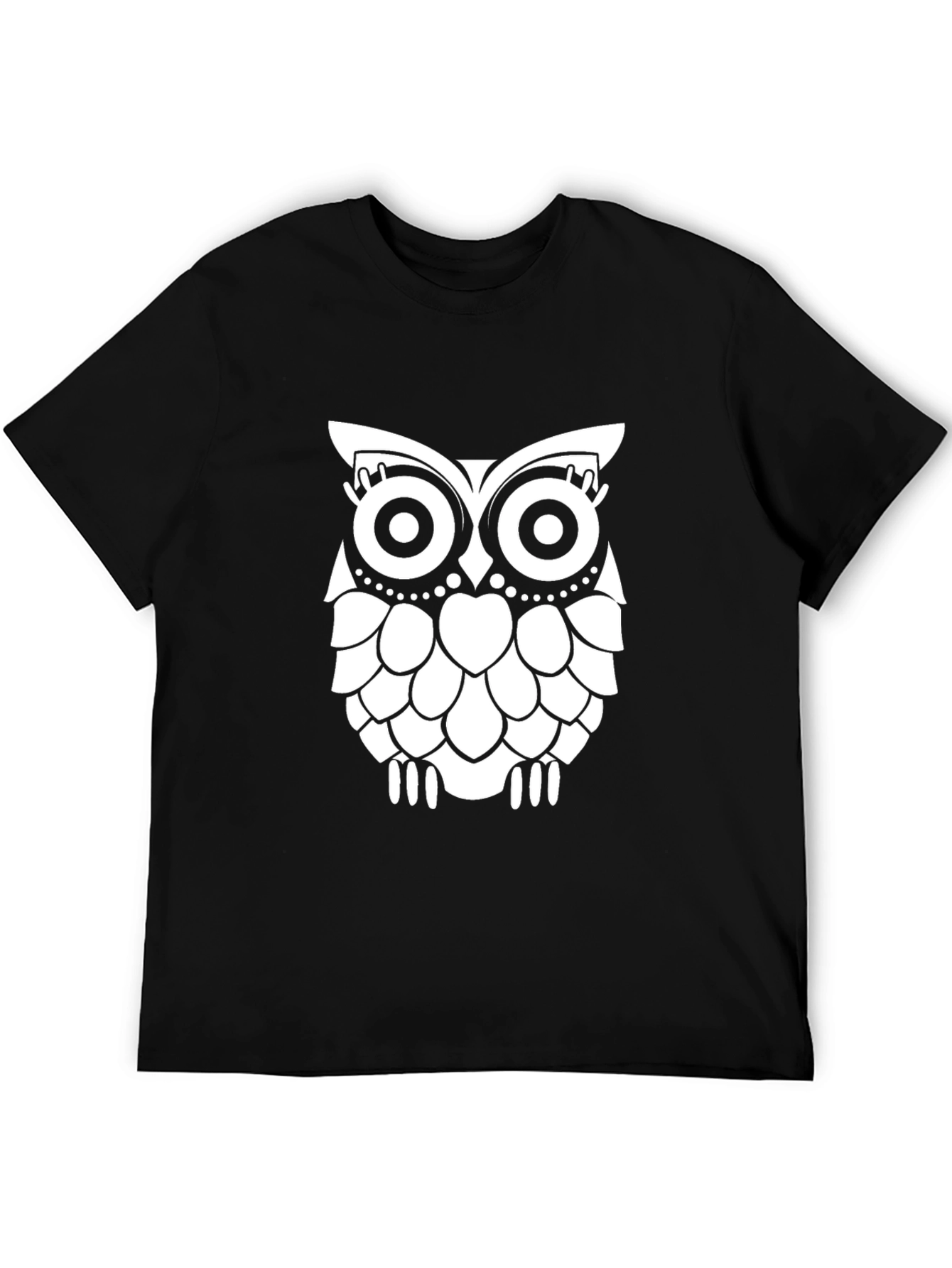 Owl Graphic Print Black T-Shirt for Men
