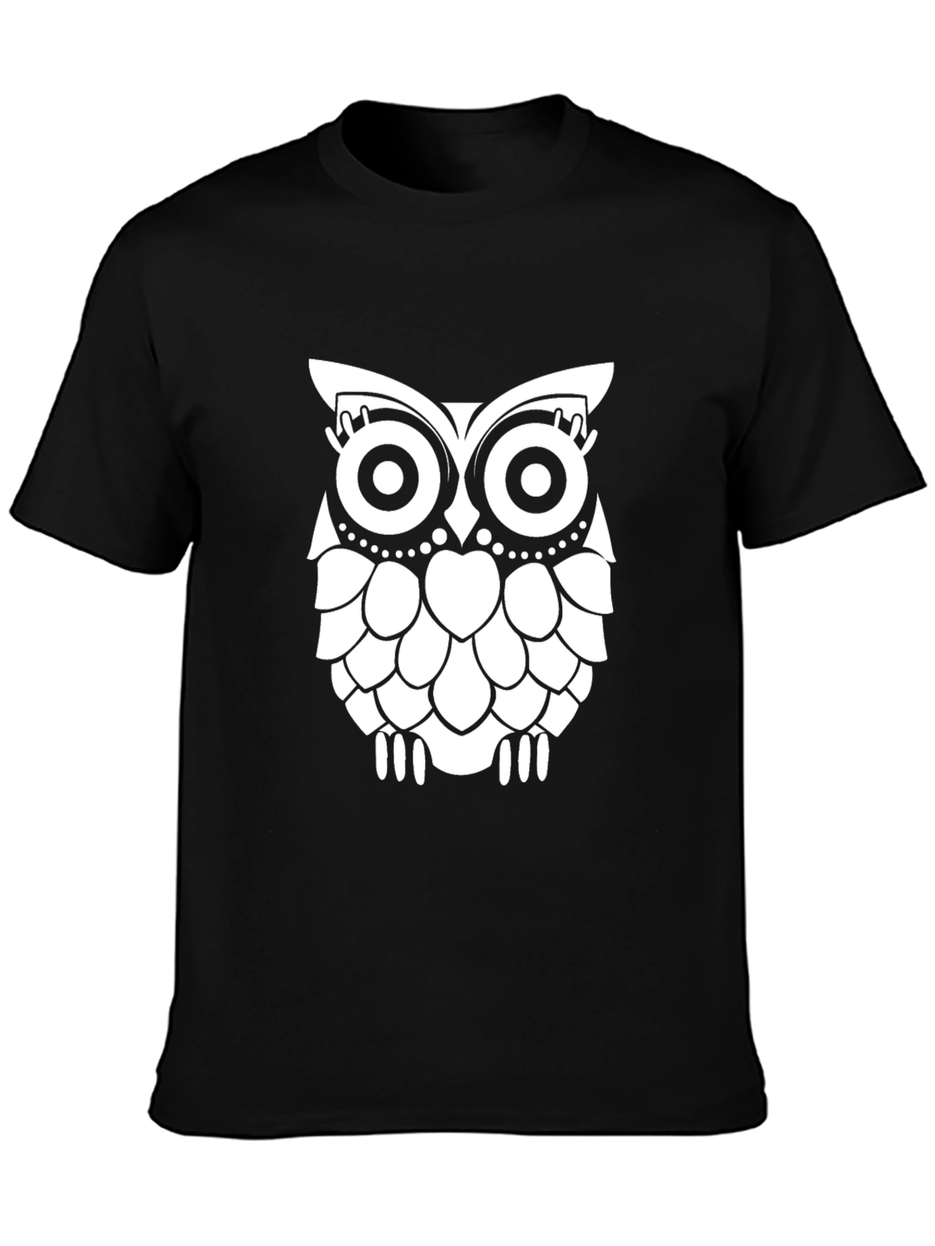 Owl Graphic Print Black T-Shirt for Men