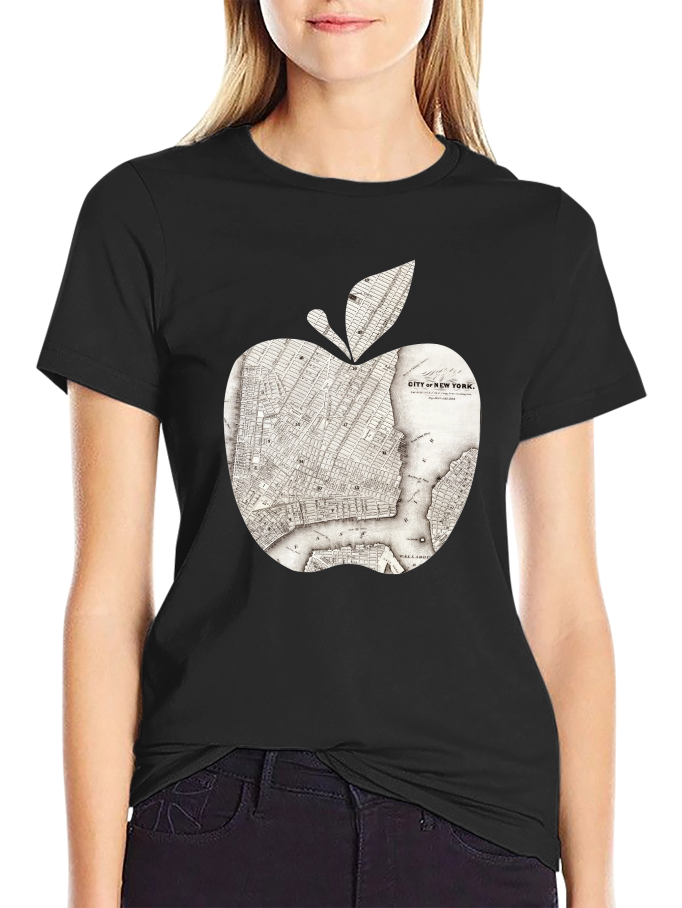New York Apple Map Graphic Tee