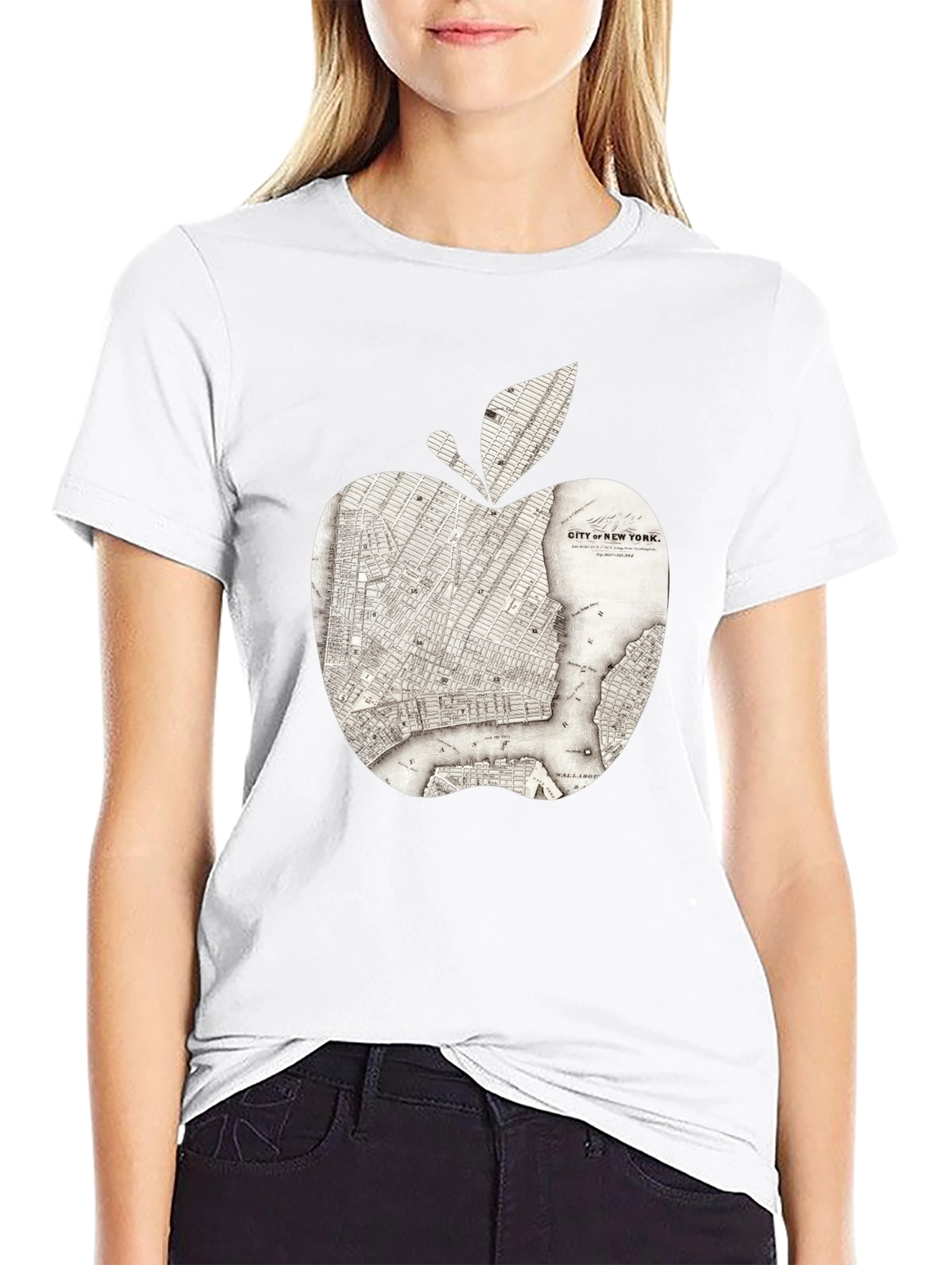 New York Apple Map Graphic Tee