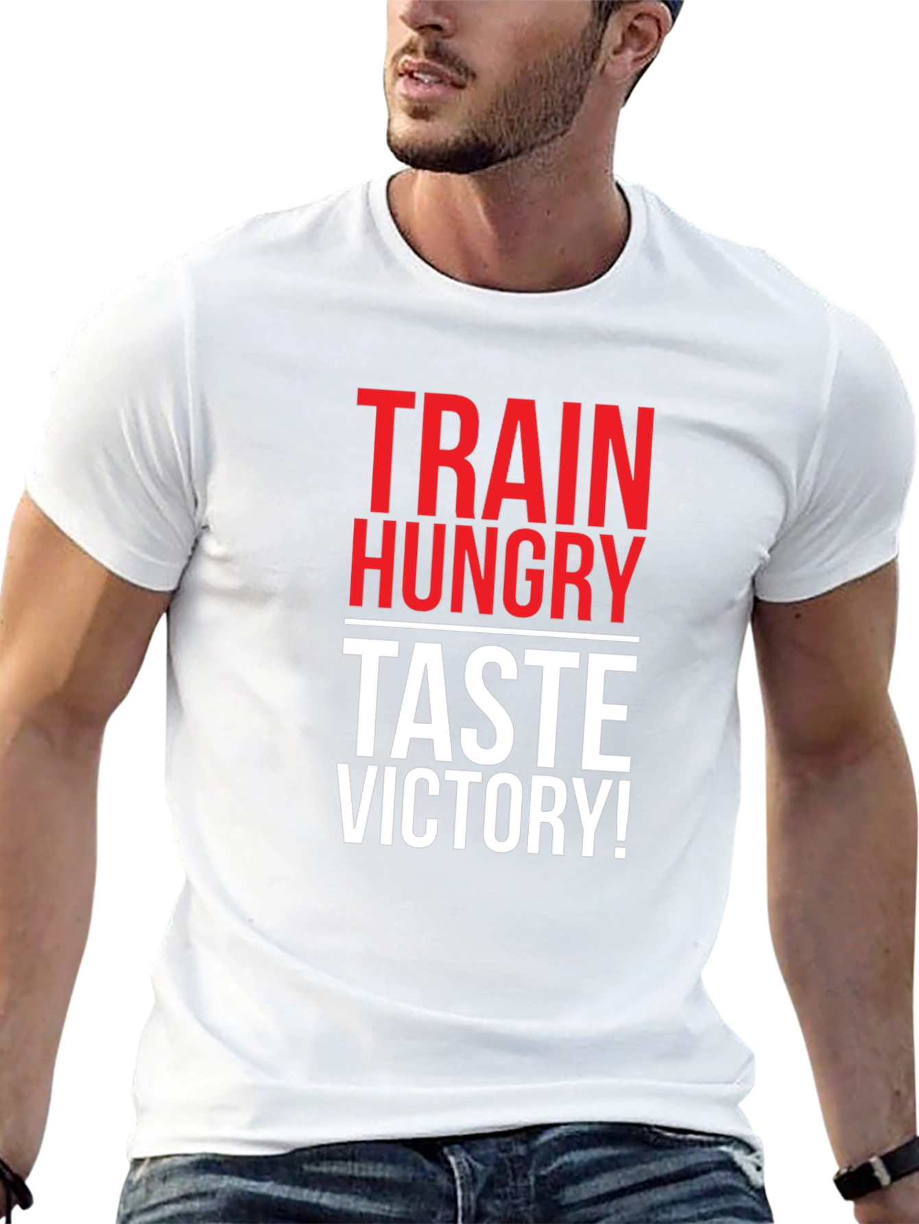 Train Hungry Taste Victory! Black T-Shirt