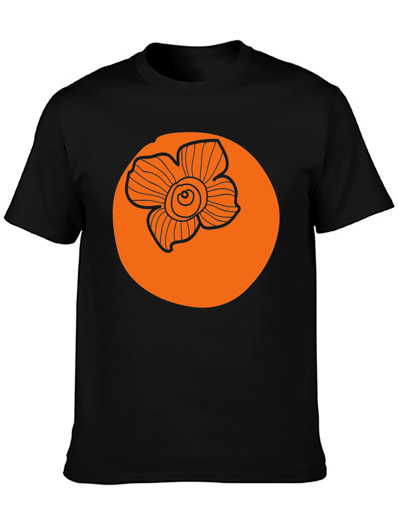 Floral Graphic Tee - Black Casual T-Shirt