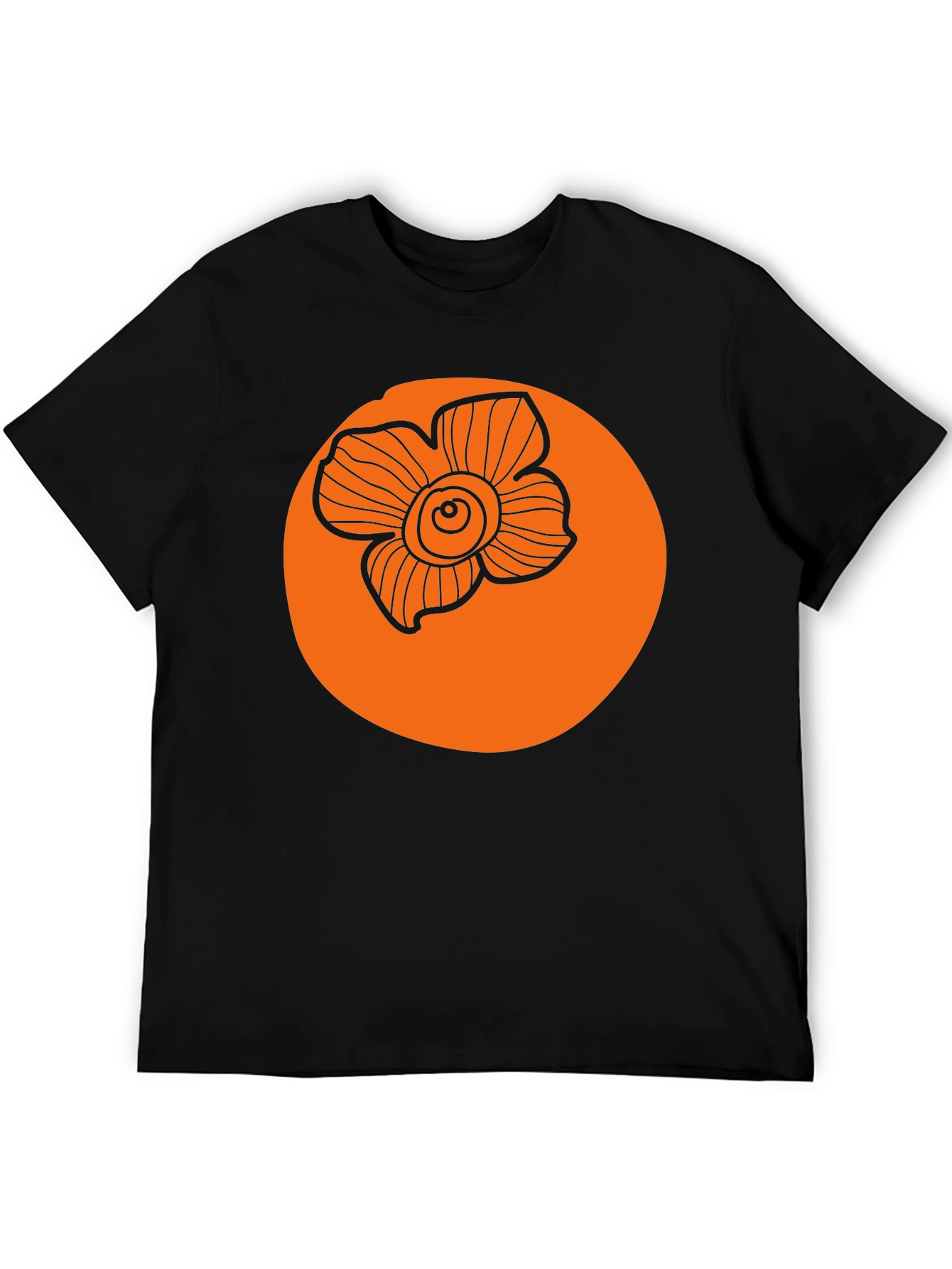 Floral Graphic Tee - Black Casual T-Shirt
