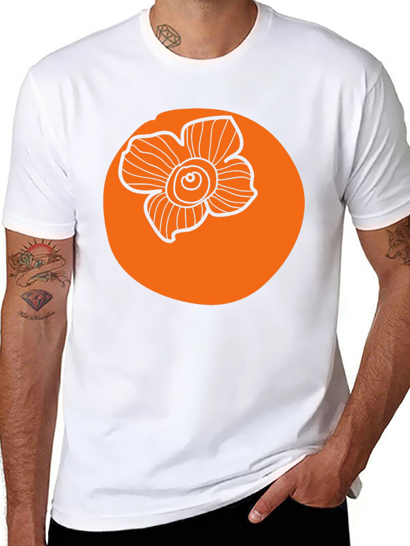 Floral Graphic Tee - Black Casual T-Shirt
