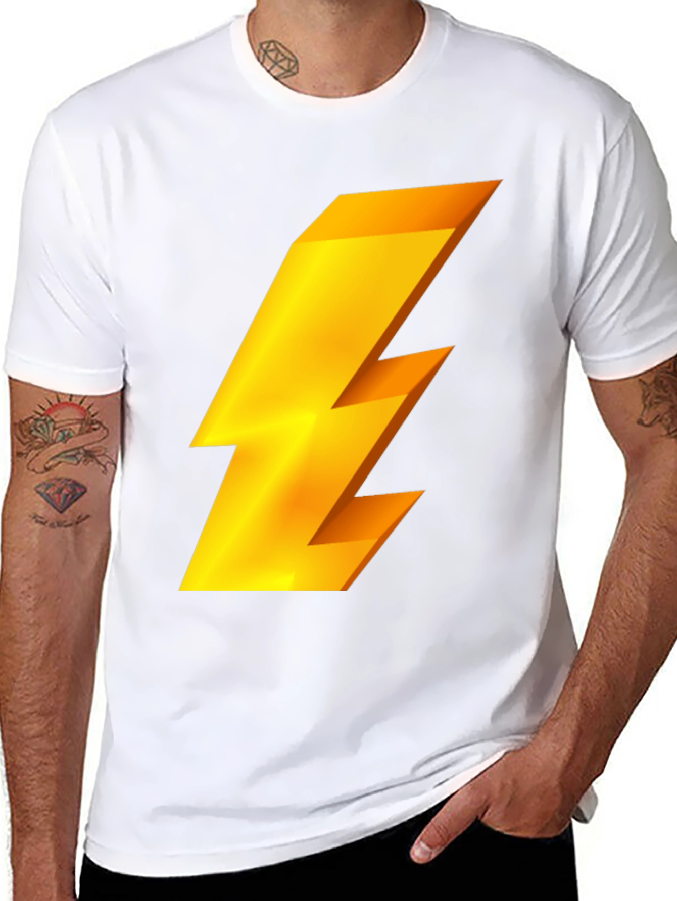 Lightning Bolt Graphic Tee - Black