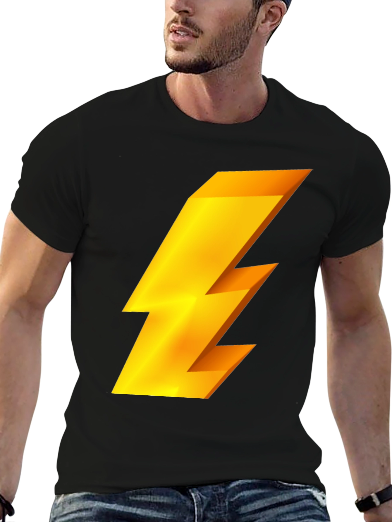 Lightning Bolt Graphic Tee - Black