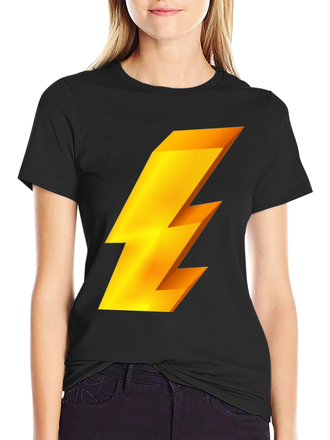 Lightning Bolt Graphic Tee - Black