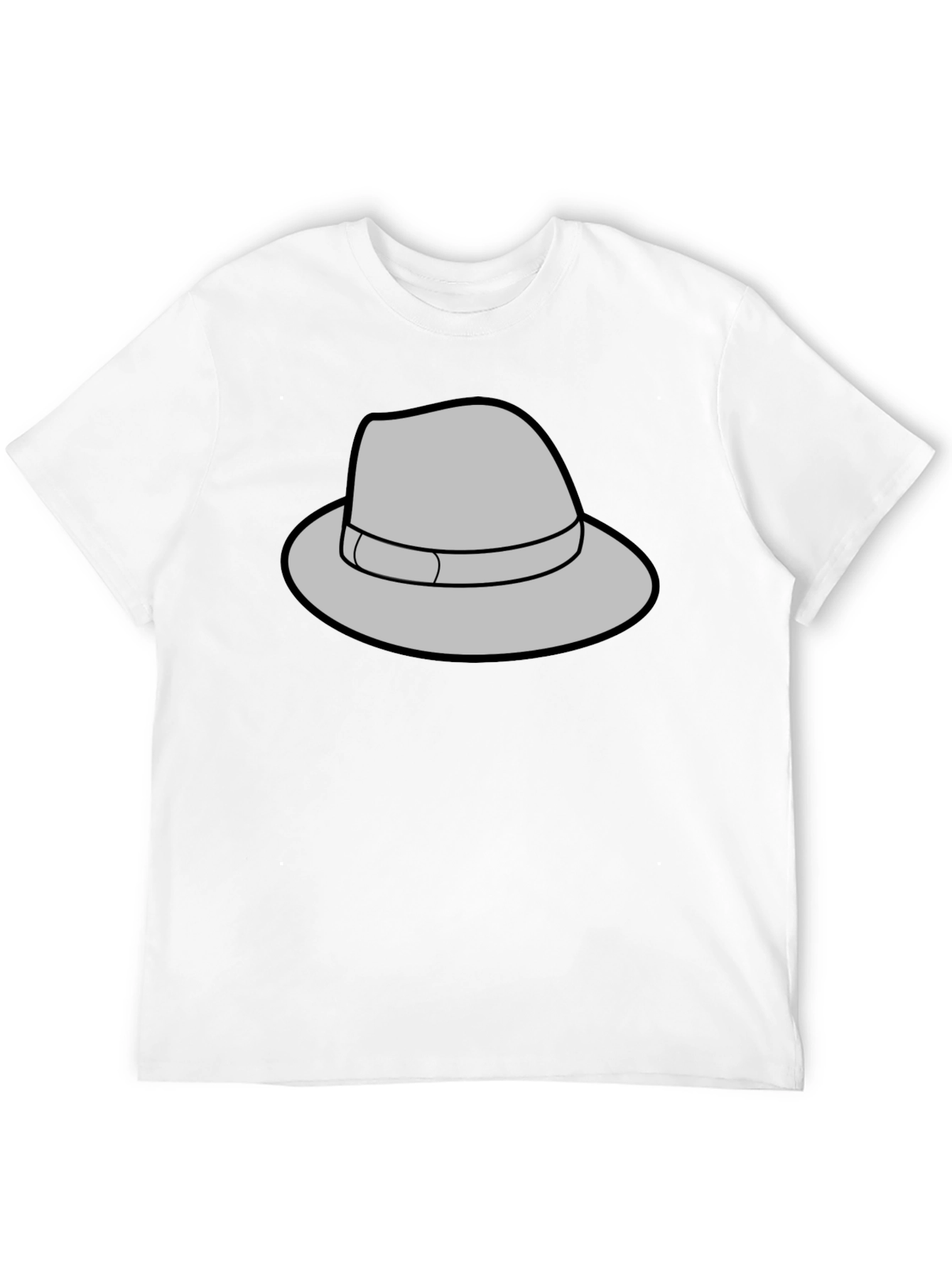 Gray Fedora Graphic Black T-Shirt