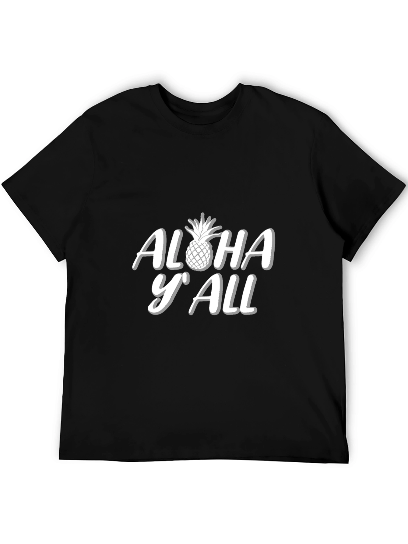 Aloha YAll Black Graphic T-Shirt