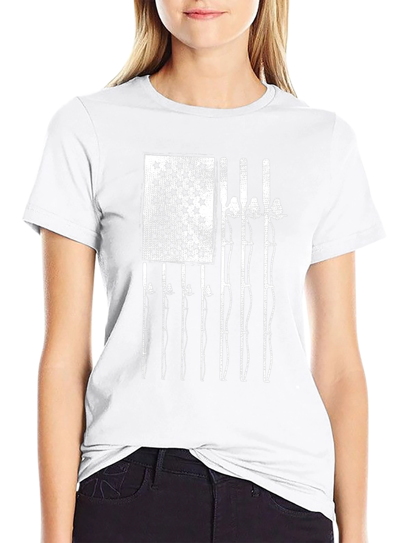 Fishing Rod American Flag T-Shirt