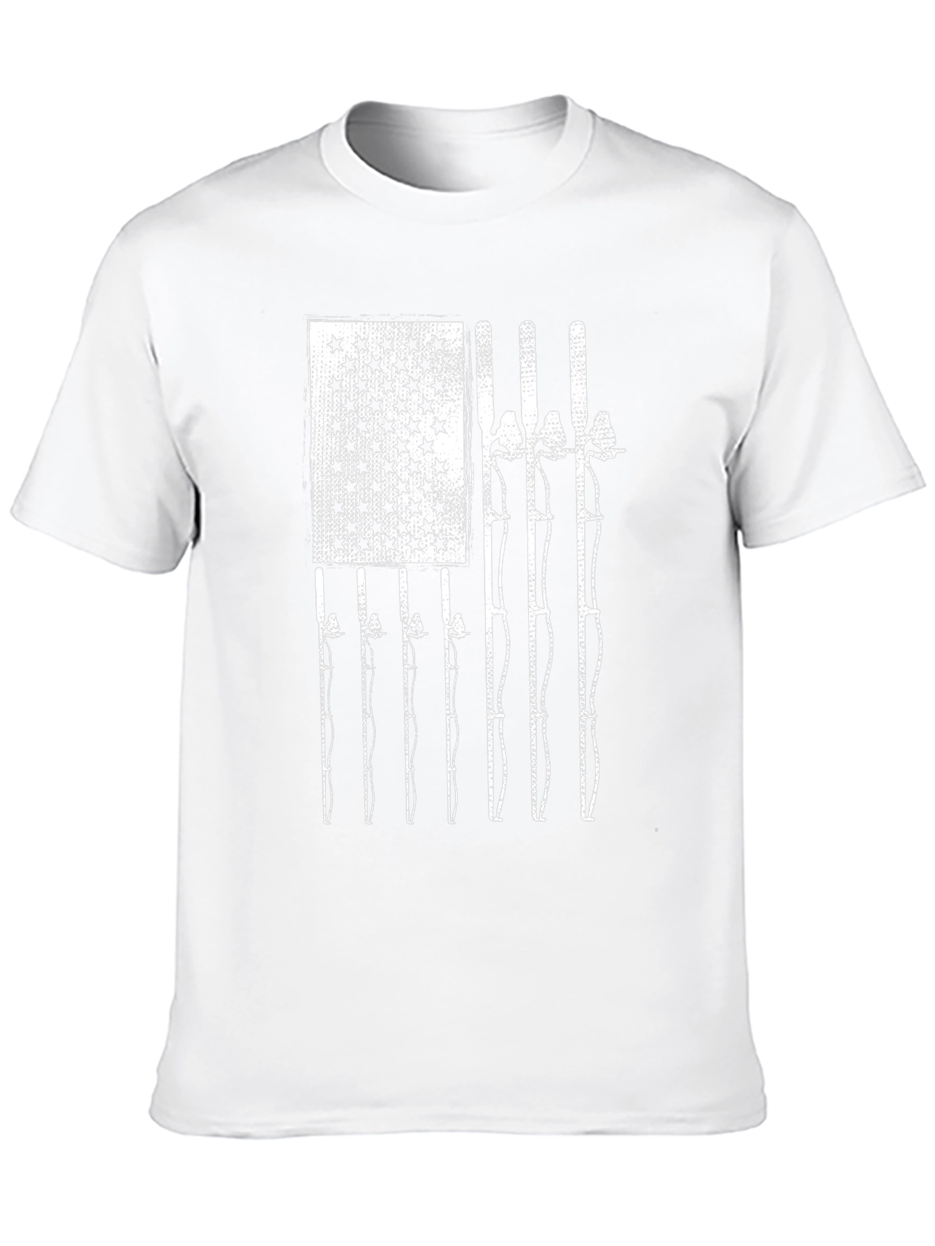 Fishing Rod American Flag T-Shirt
