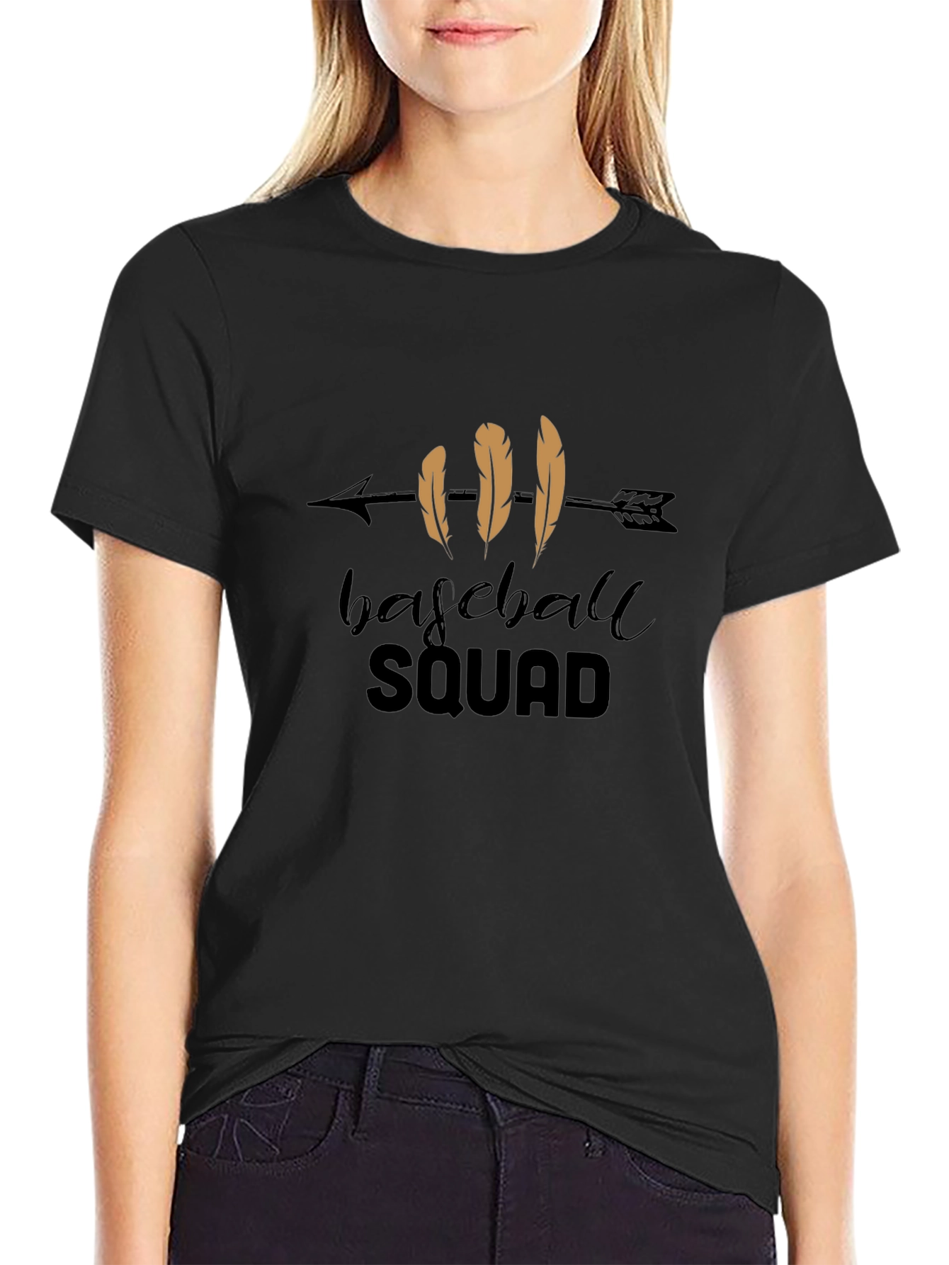 Baseball Squad Graphic Tee - Casual Black T-Shirt