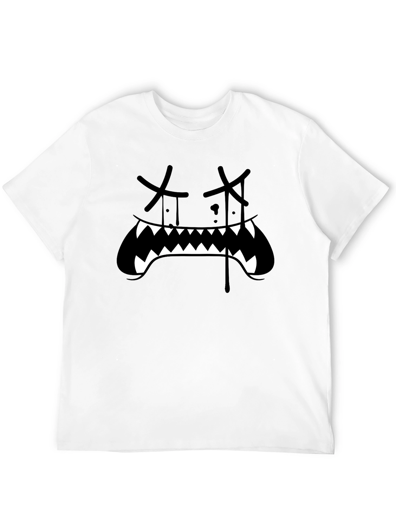 Monster Face Graphic Black T-Shirt