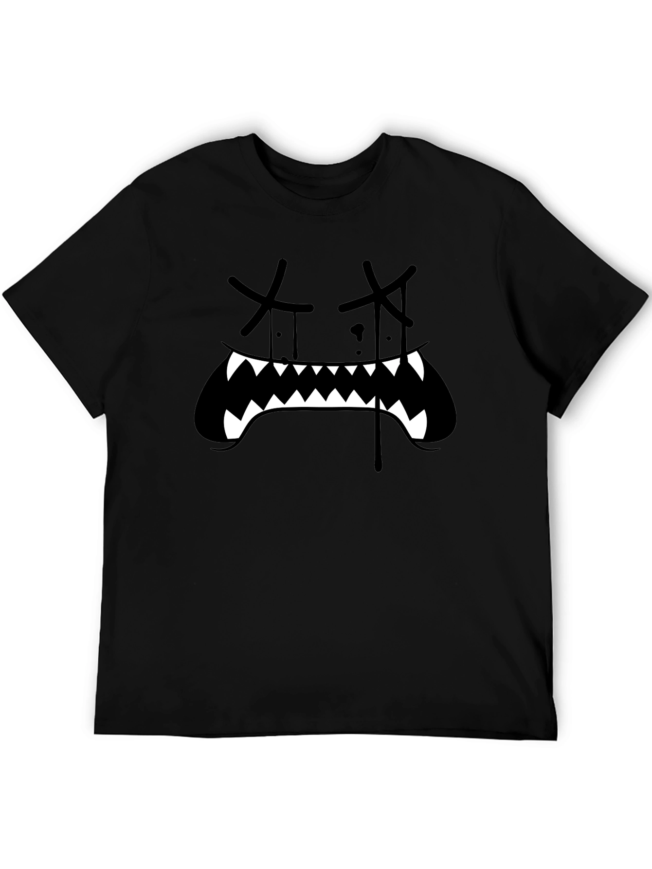 Monster Face Graphic Black T-Shirt