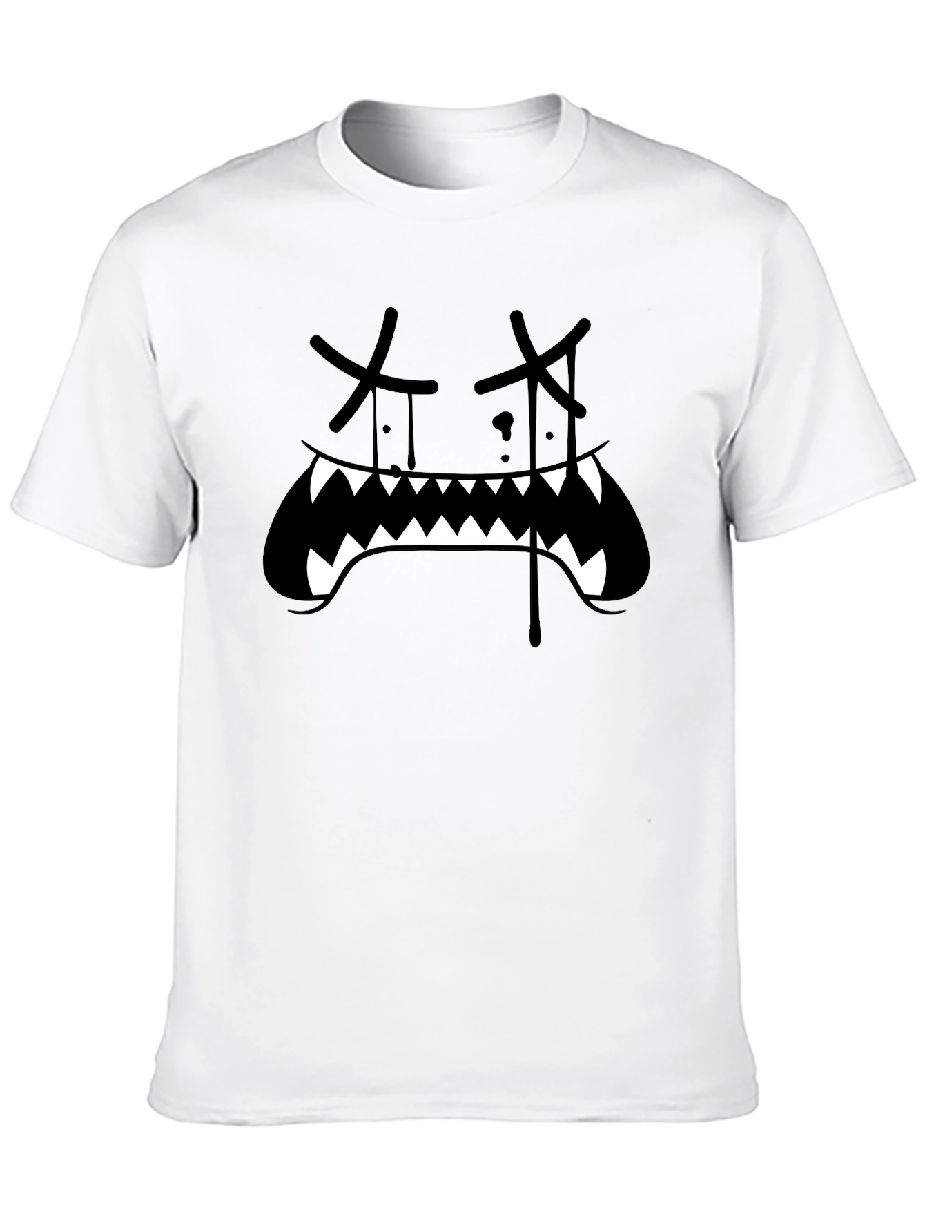 Monster Face Graphic Black T-Shirt