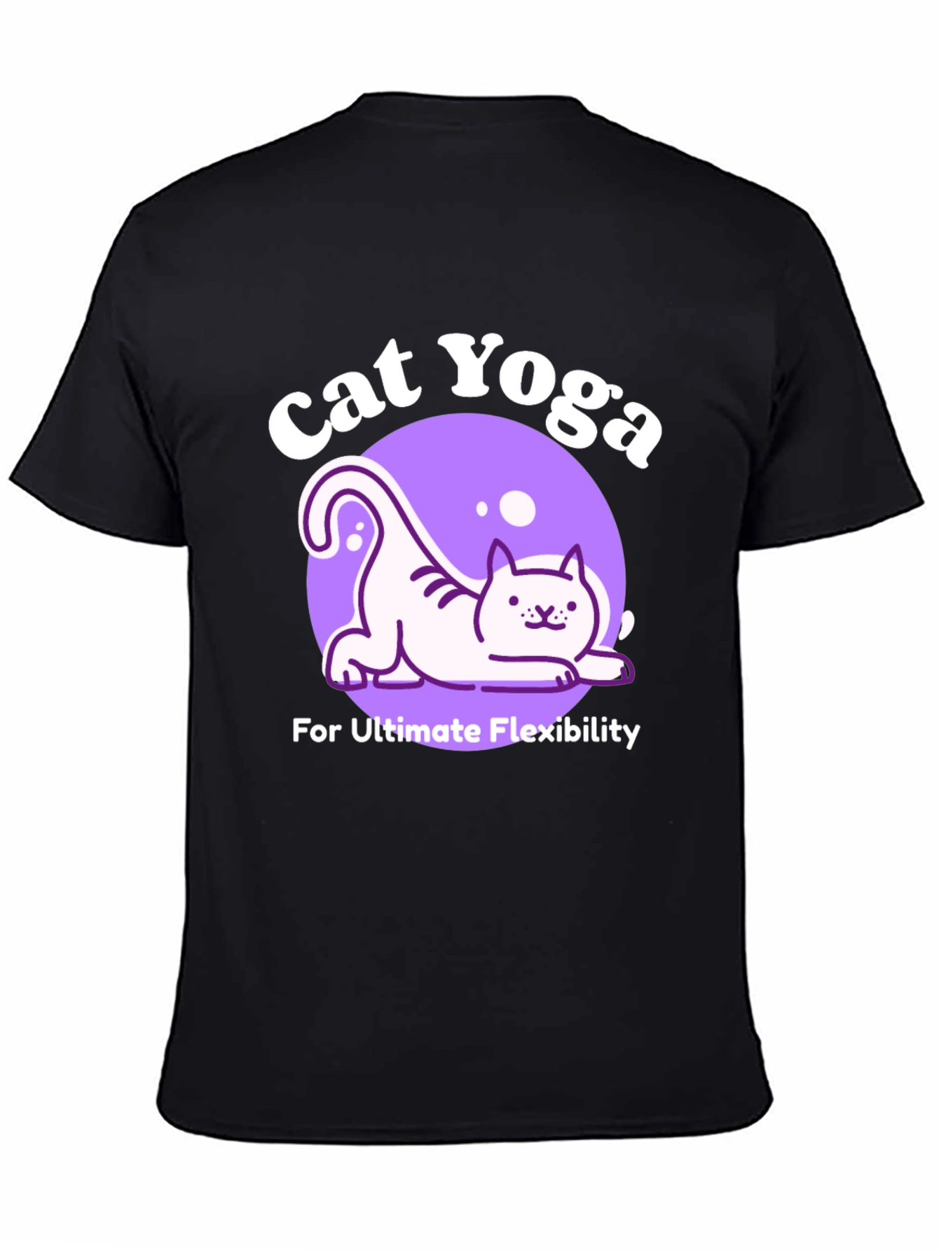 Cat Yoga Black T-Shirt - Ultimate Flexibility