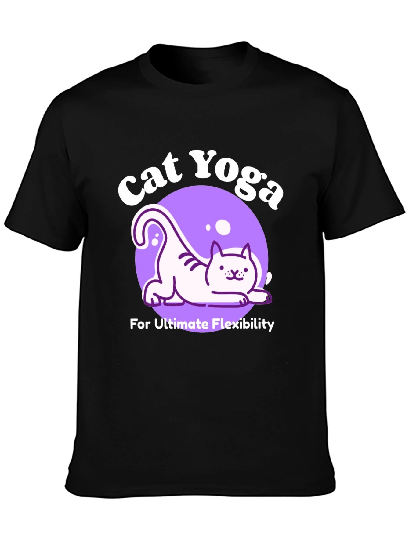 Cat Yoga Black T-Shirt - Ultimate Flexibility