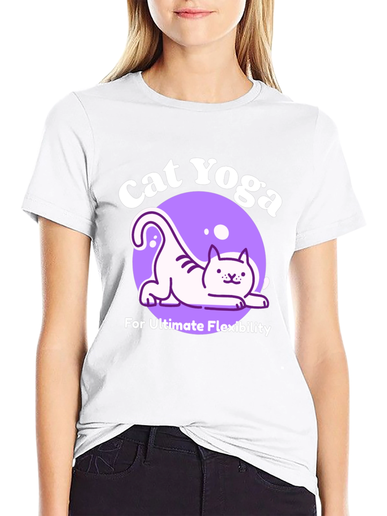 Cat Yoga Black T-Shirt - Ultimate Flexibility