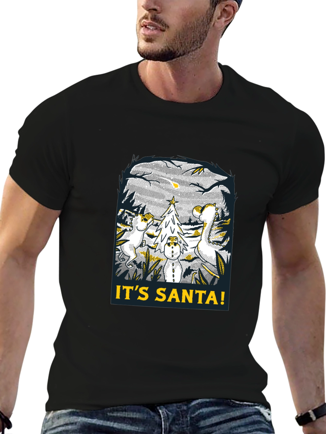 Dino Its Santa! Graphic Tee