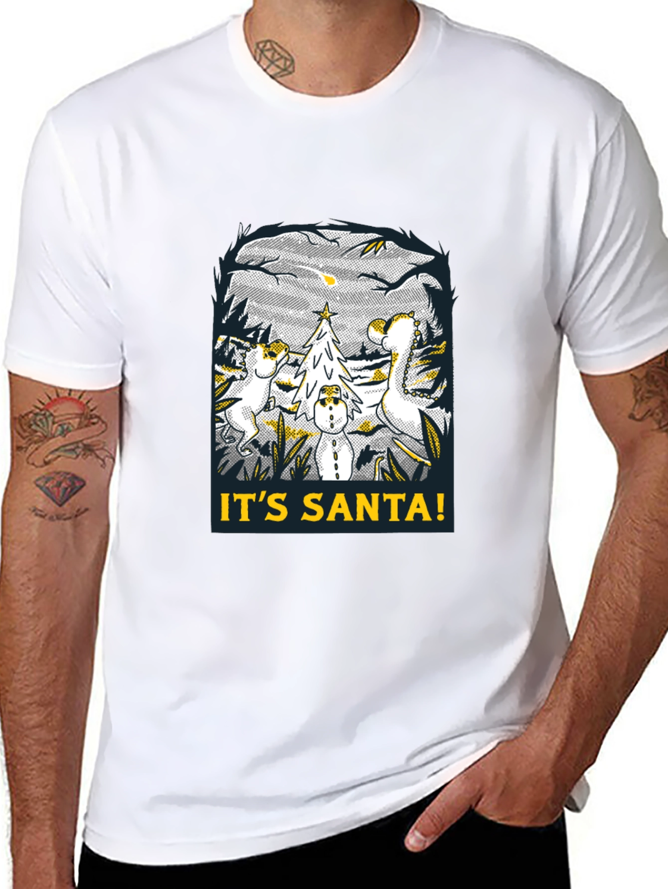 Dino Its Santa! Graphic Tee
