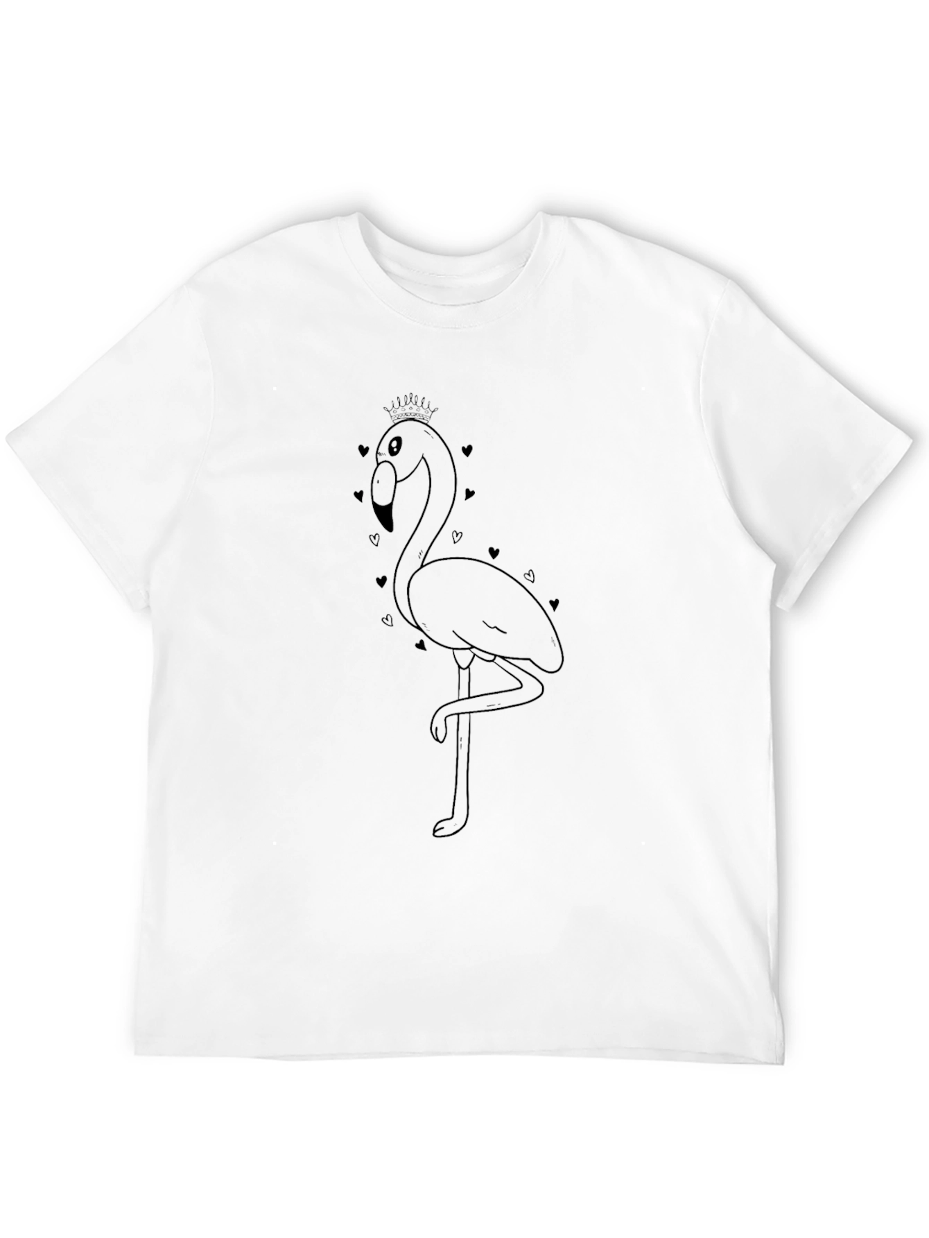 Black Flamingo Heart Tee - Stylish Graphic T-Shirt