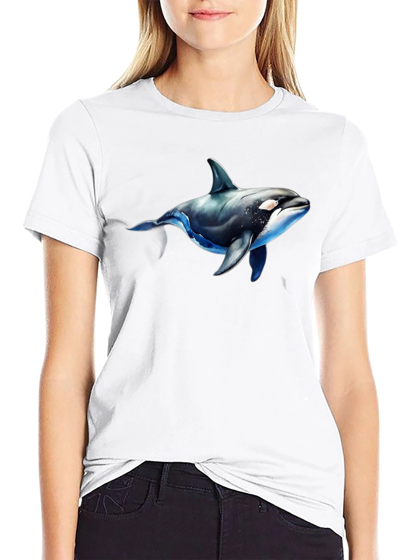 Orca Graphic Black T-Shirt - Marine Life Tee