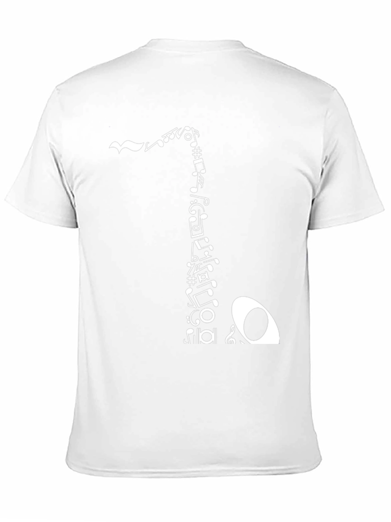 Musical Notes Saxophone Graphic Tee - Black