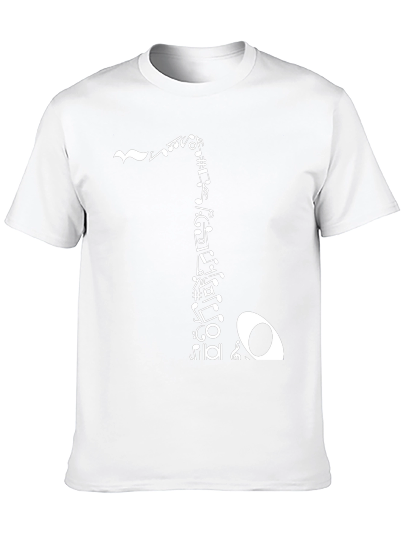 Musical Notes Saxophone Graphic Tee - Black