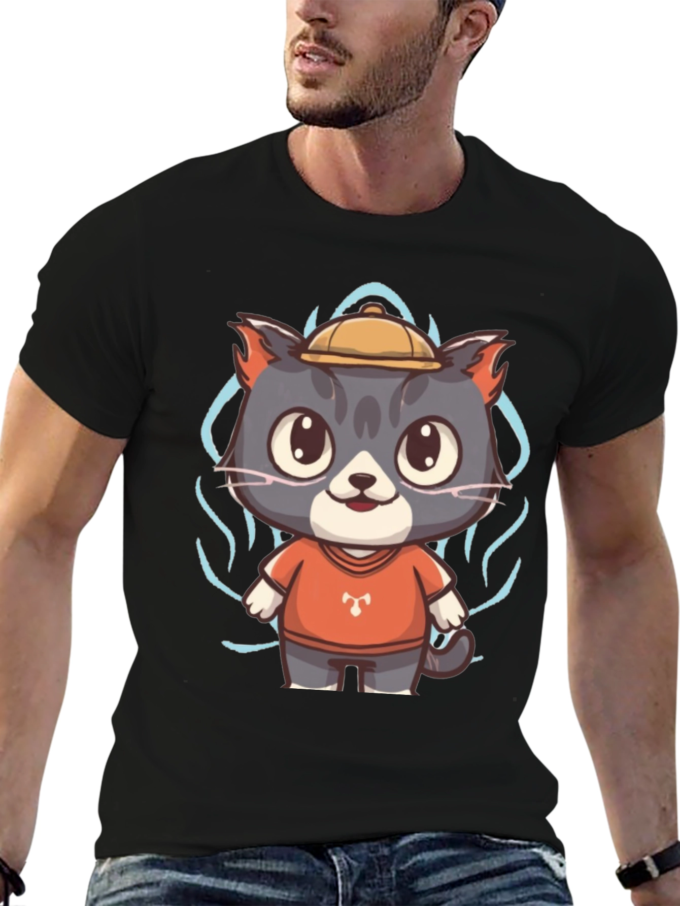 Cartoon Cat Graphic Tee