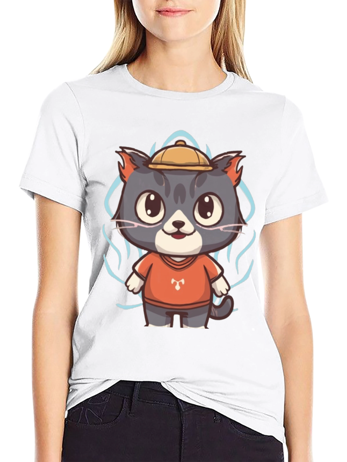 Cartoon Cat Graphic Tee