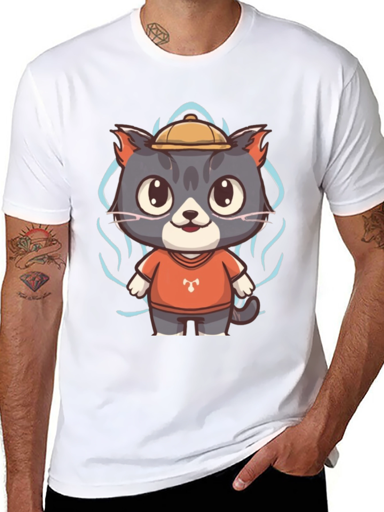 Cartoon Cat Graphic Tee