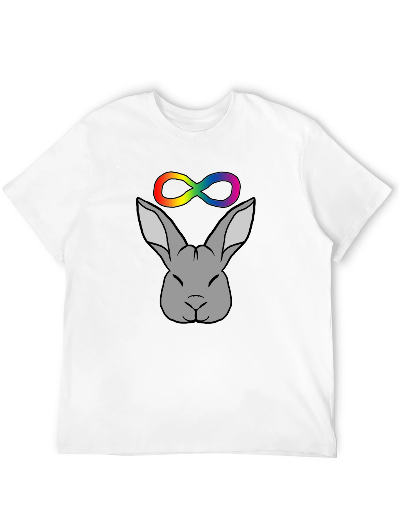 Rabbit Infinity Symbol Graphic Tee - Black Unisex T-Shirt