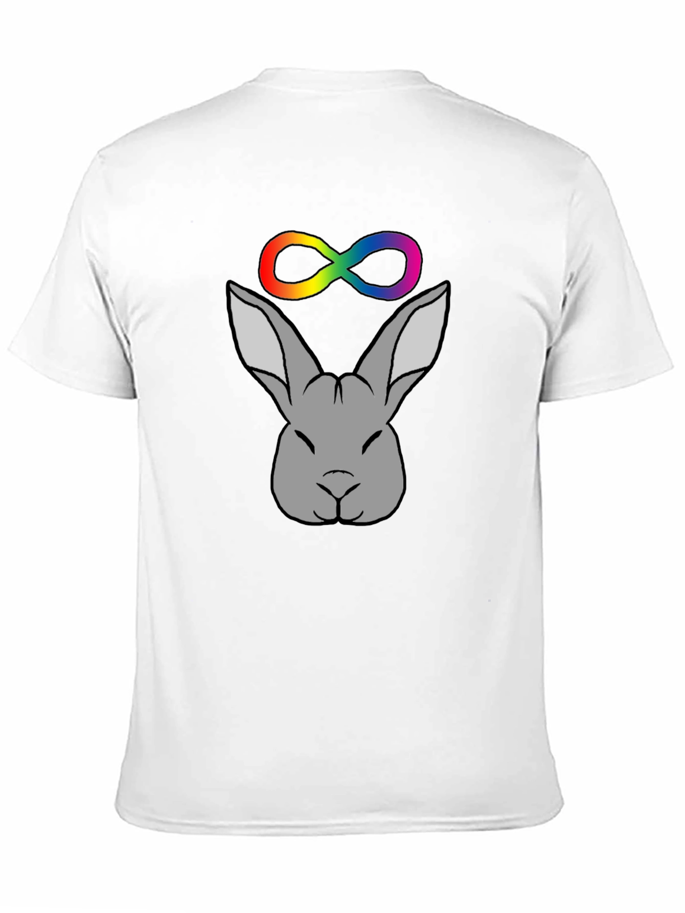 Rabbit Infinity Symbol Graphic Tee - Black Unisex T-Shirt