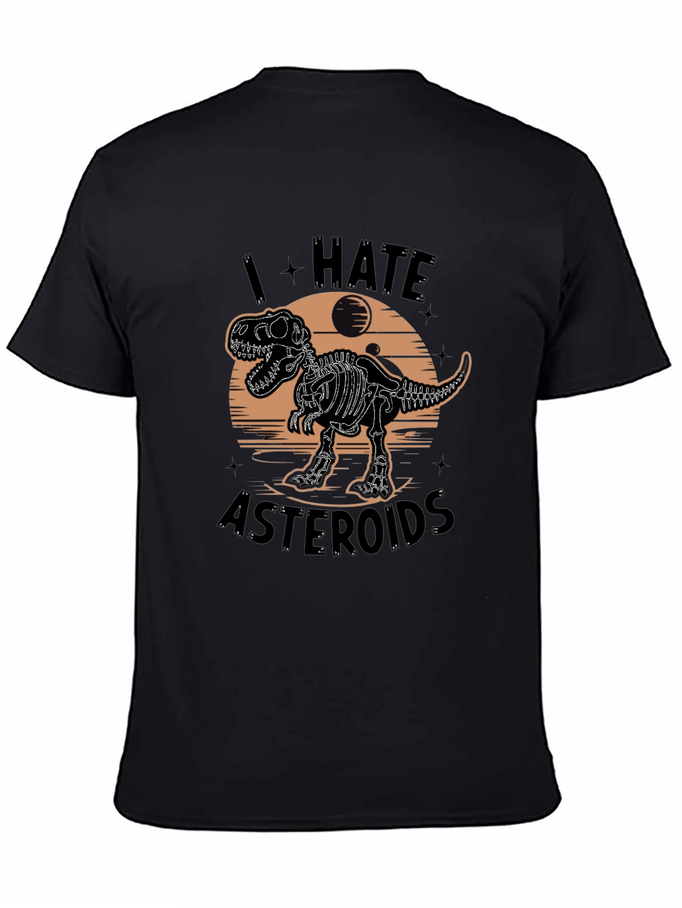 I Hate Asteroids Dinosaur Skeleton Graphic T-Shirt