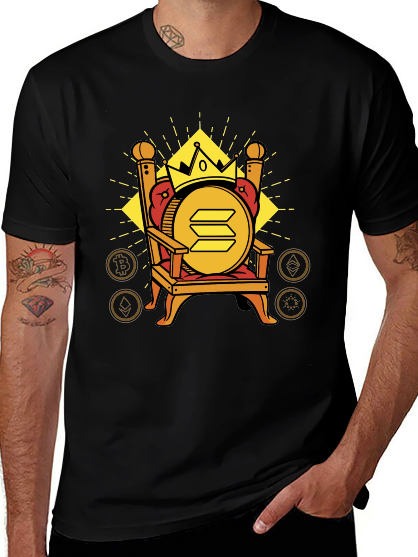 Crypto King T-Shirt - Solana on Throne