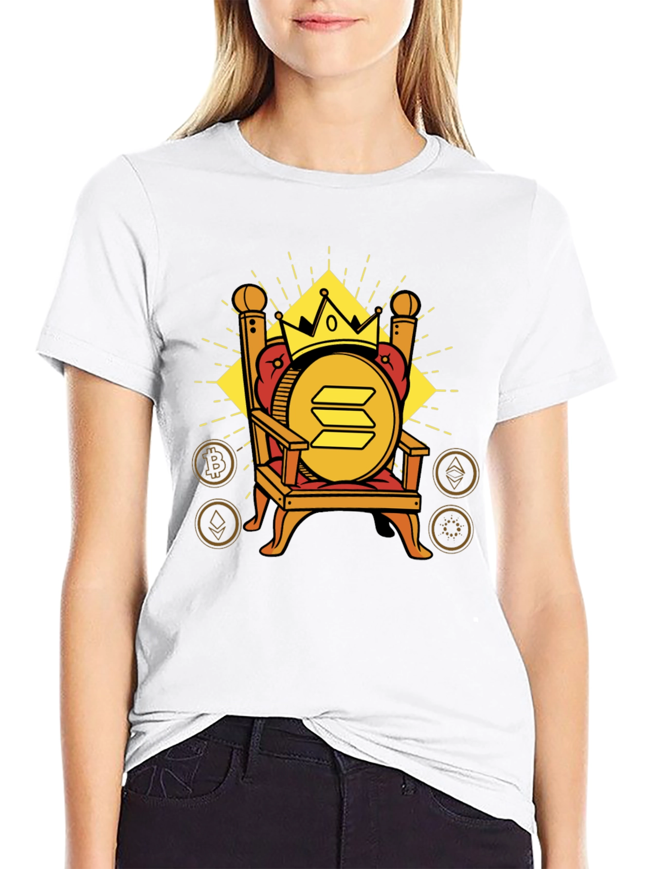 Crypto King T-Shirt - Solana on Throne