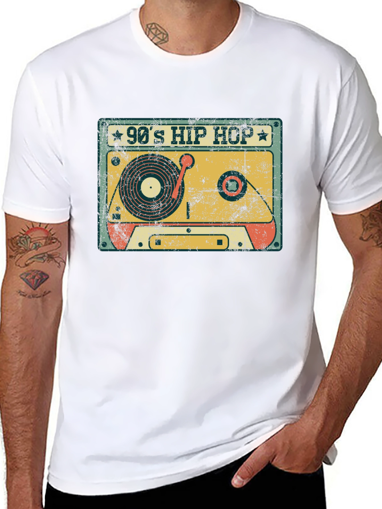 90s Hip Hop Cassette Tape Graphic T-Shirt