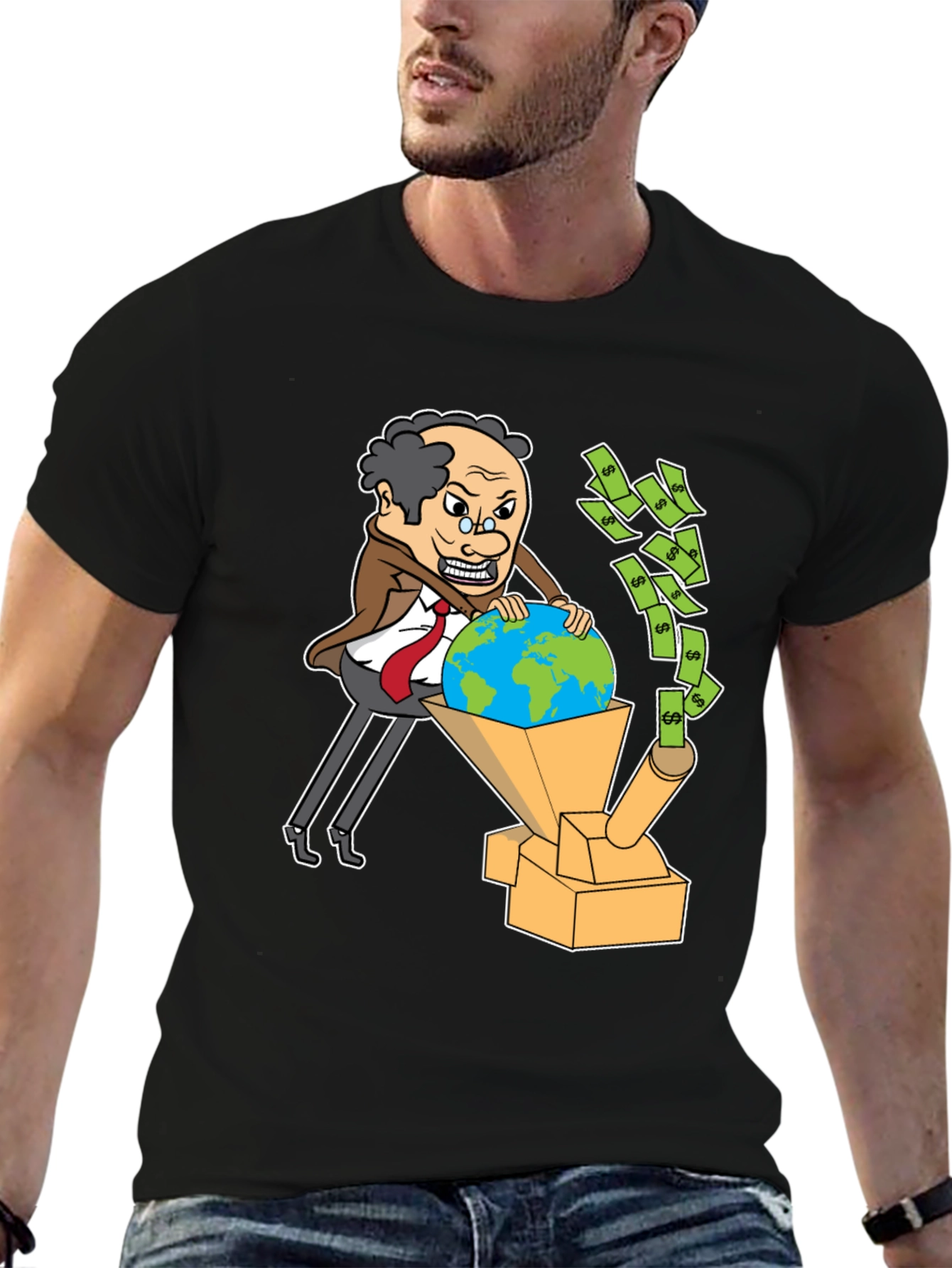 Greedy Businessman Exploiting Earth T-Shirt