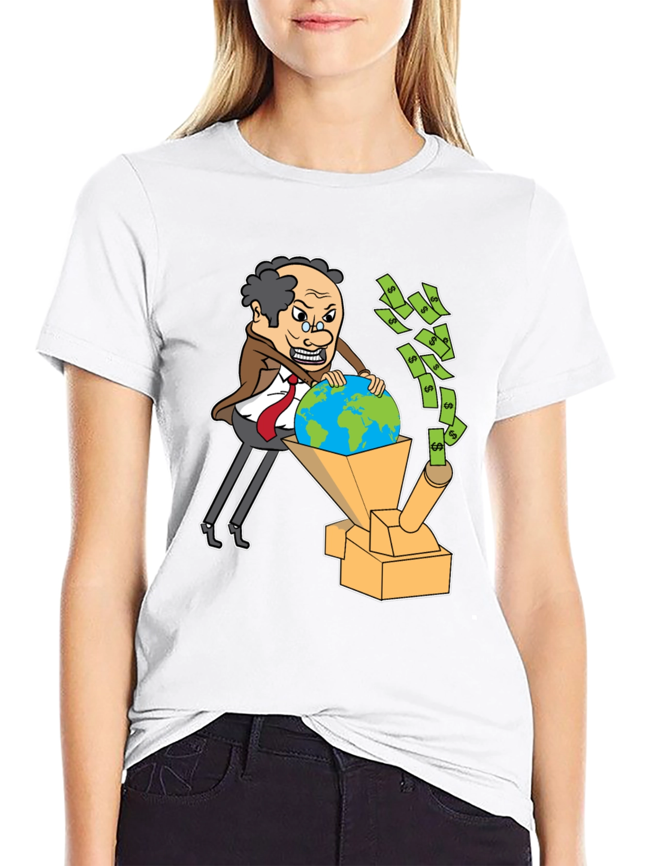 Greedy Businessman Exploiting Earth T-Shirt