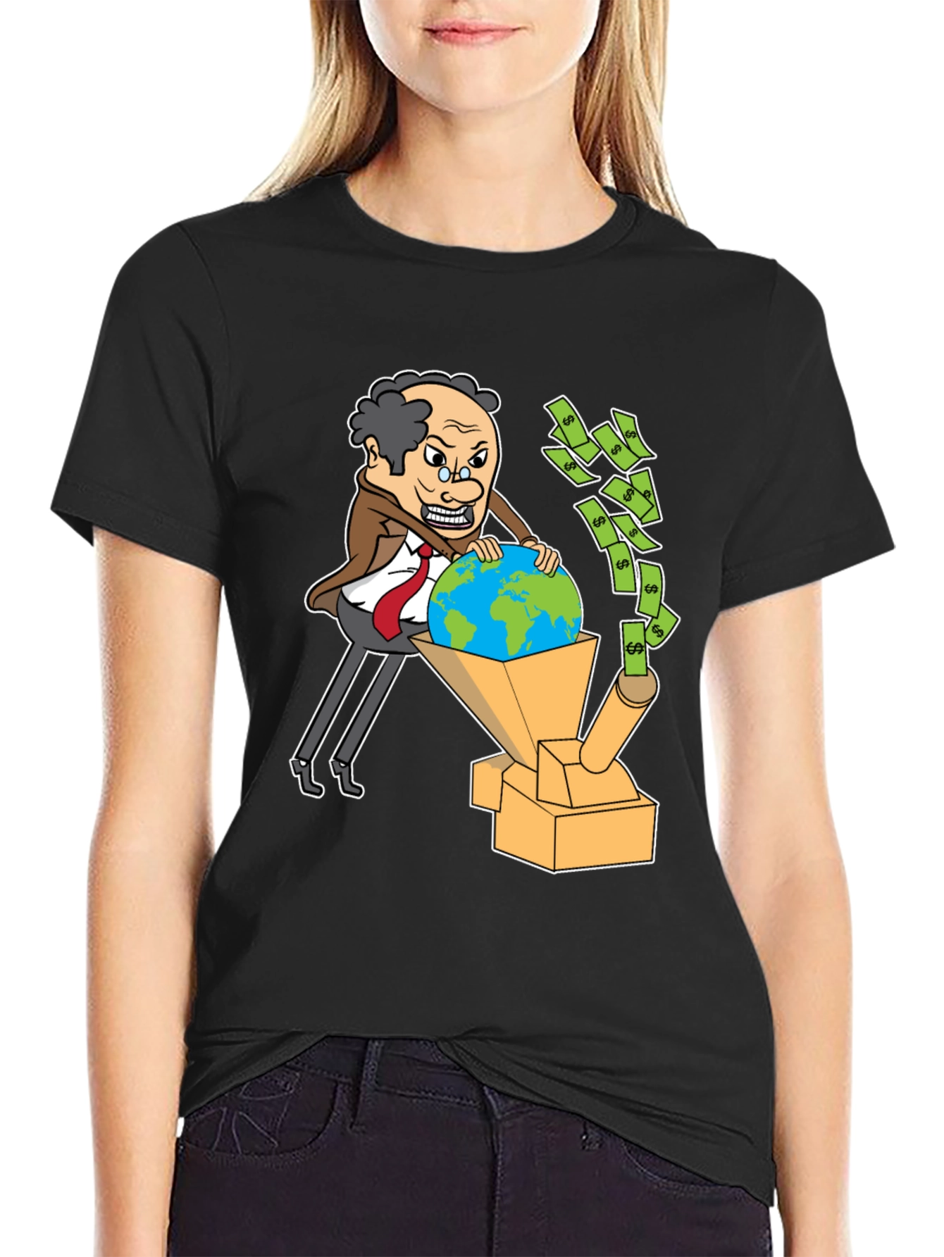 Greedy Businessman Exploiting Earth T-Shirt