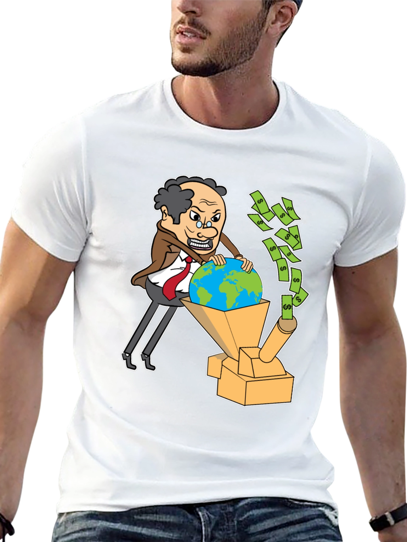 Greedy Businessman Exploiting Earth T-Shirt
