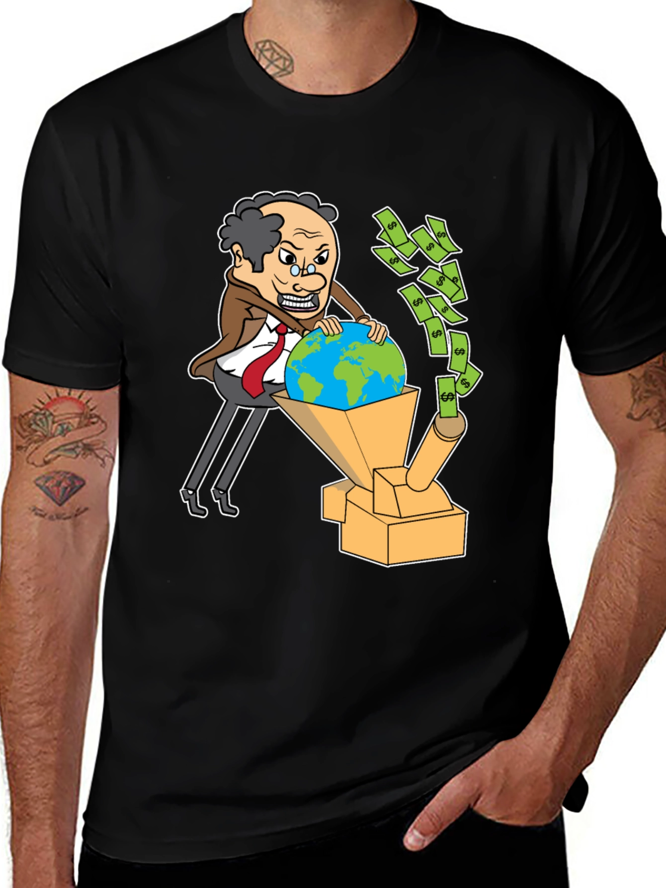 Greedy Businessman Exploiting Earth T-Shirt