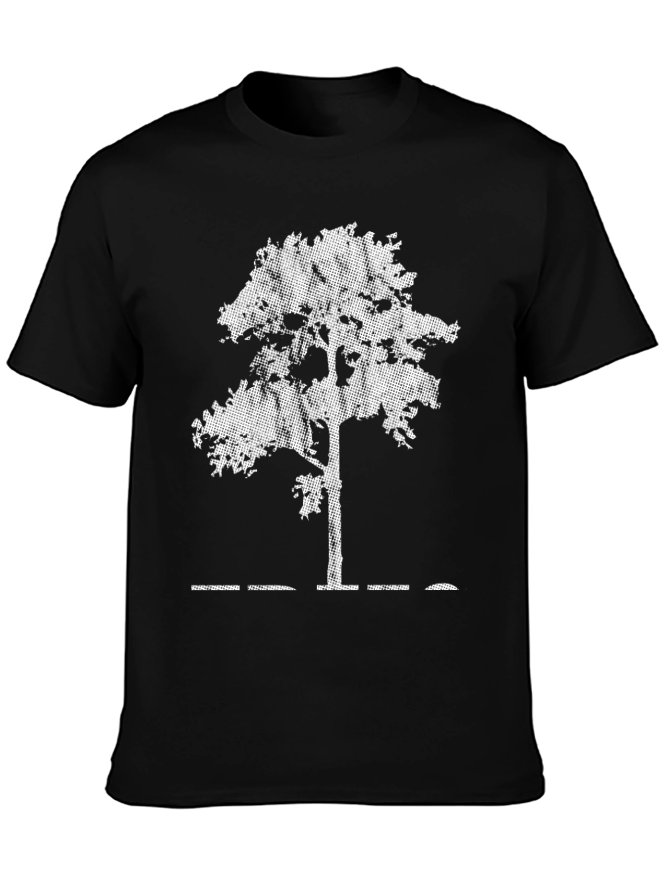 Modern Tree Graphic Black T-Shirt