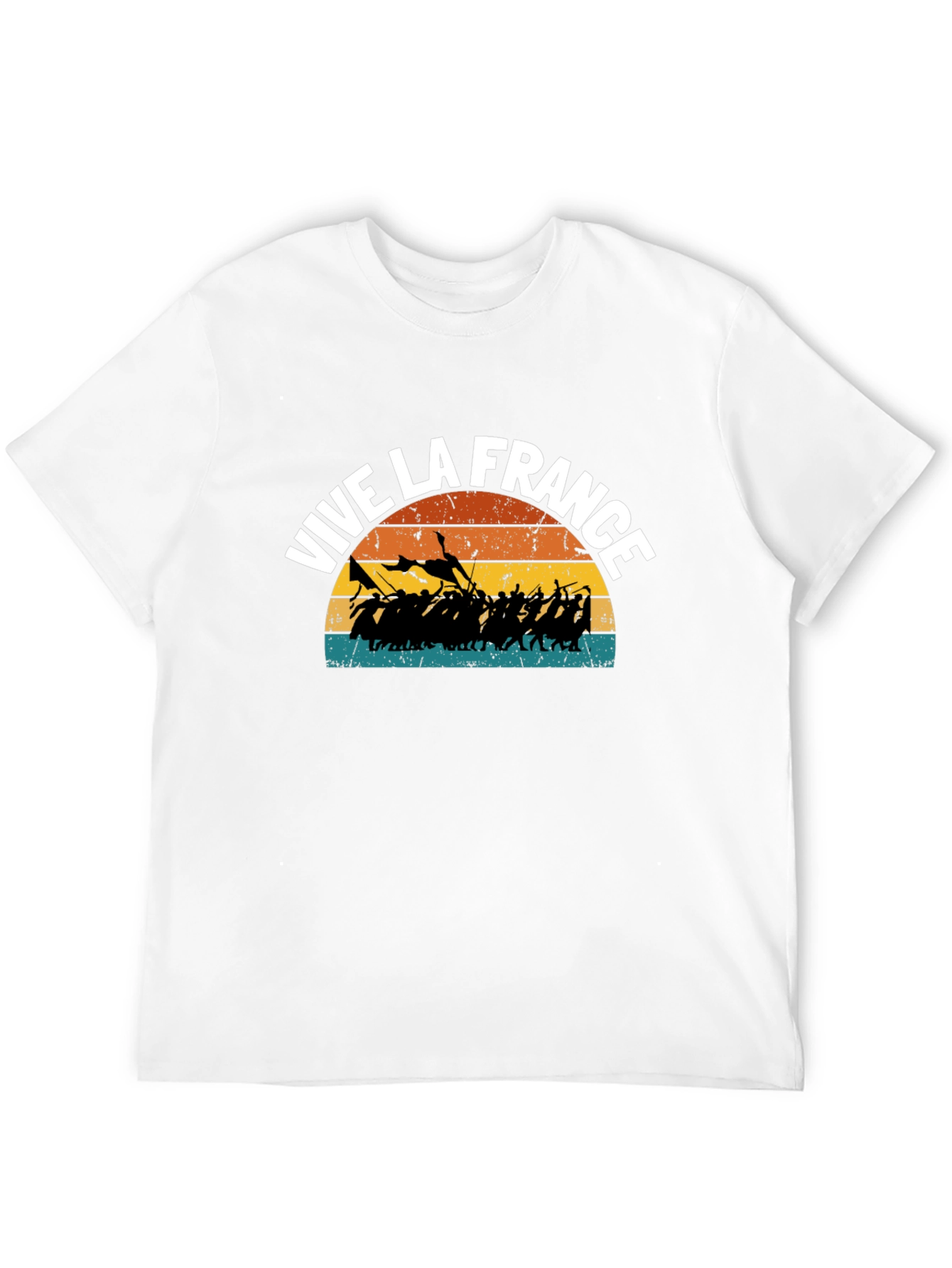Vive La France Retro Graphic Tee - Black Cotton
