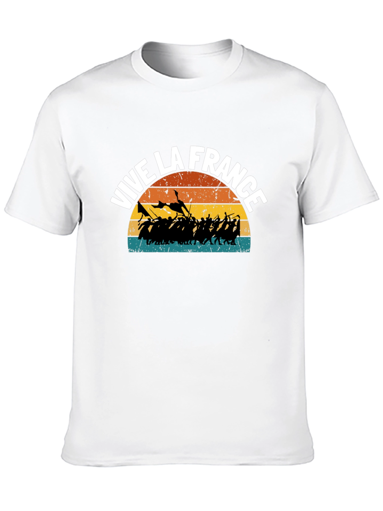 Vive La France Retro Graphic Tee - Black Cotton